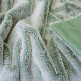 Blankets & Throws: J Elliot Home Archie Sage Faux Fur Throw Rug 130 x 160cm