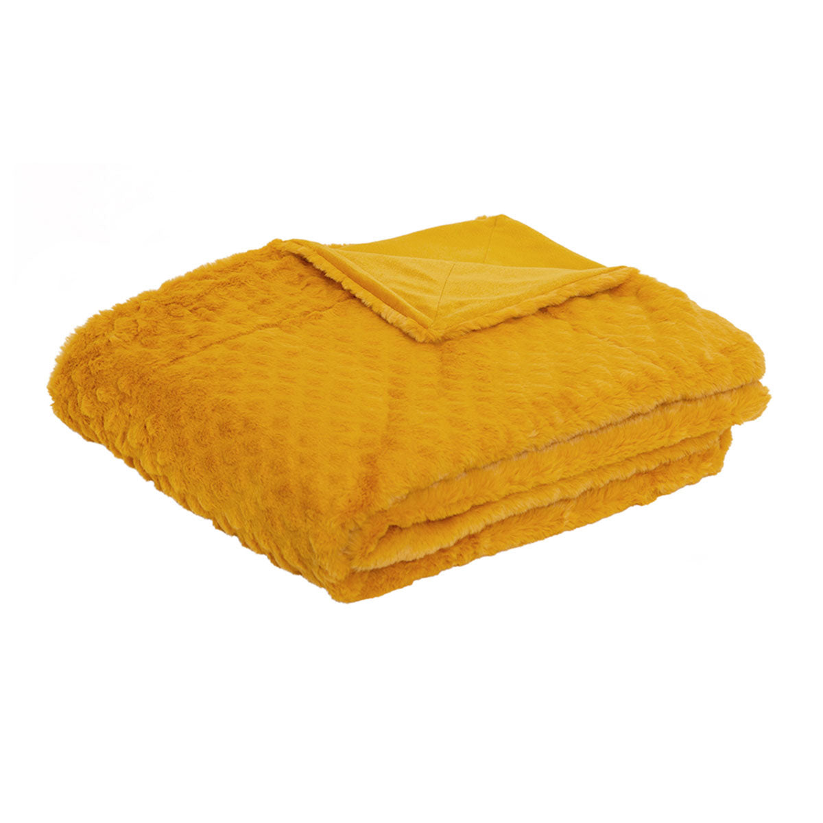 Blankets & Throws: J.Elliot Home Azariah Plush Throw Mustard