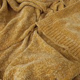 Blankets & Throws: J Elliot Home Leslie Chenille Throw 130 x 160 cm Ochre