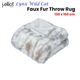 Blankets & Throws: J Elliot Home Lynx Wild Cat Faux Fur Throw Rug 130 x 160cm