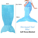 Blankets & Throws: Mermaid Tail Blue Soft Blanket Throw