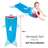 Blankets & Throws: Mermaid Tail Shark Soft Blanket Throw