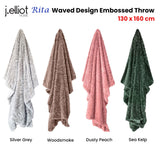 Blankets & Throws: J Elliot Home Rita Sea Kelp Faux Mohair Throw Rug 130 x 160cm