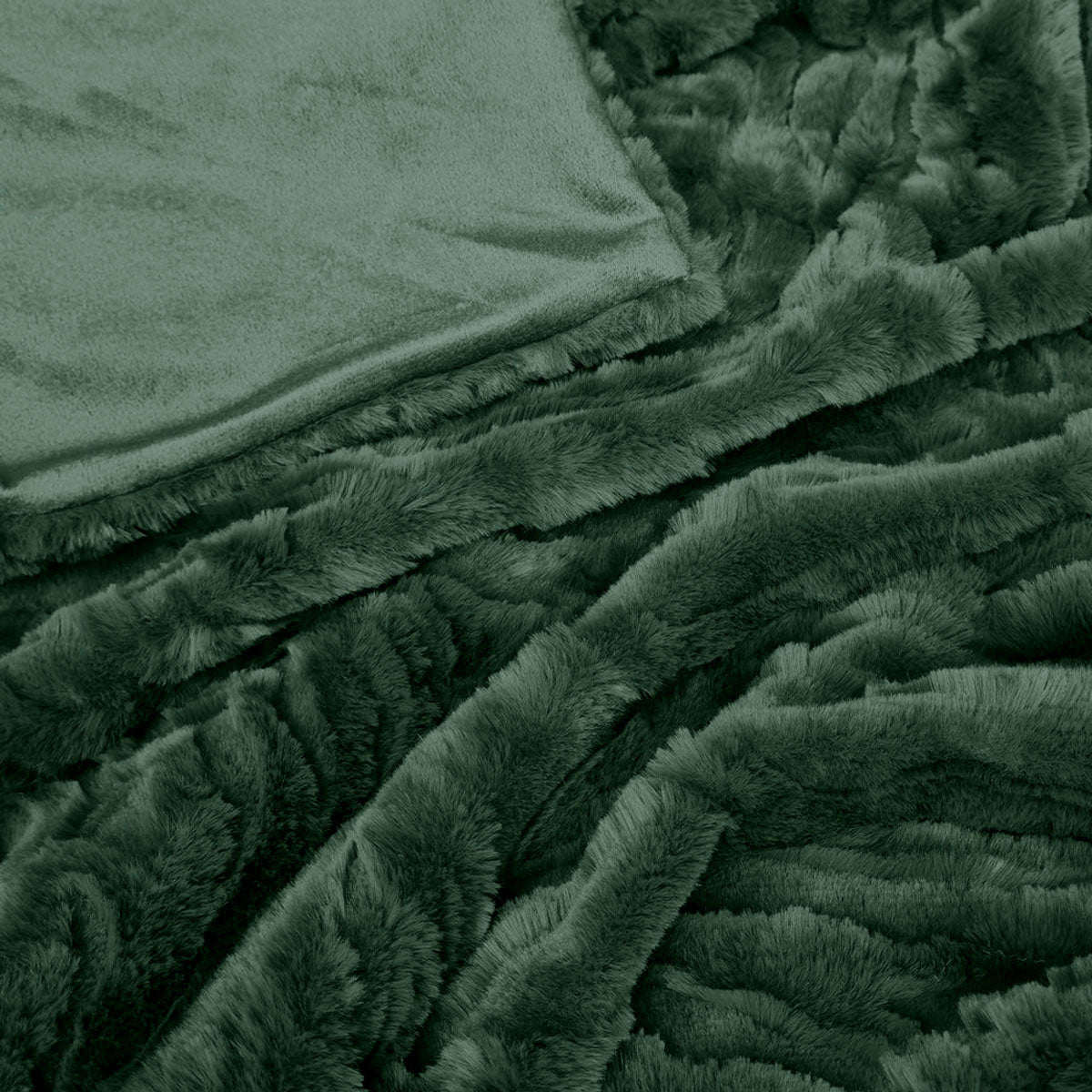 Blankets & Throws: J Elliot Home Rita Sea Kelp Faux Mohair Throw Rug 130 x 160cm