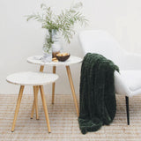 Blankets & Throws: J Elliot Home Rita Sea Kelp Faux Mohair Throw Rug 130 x 160cm