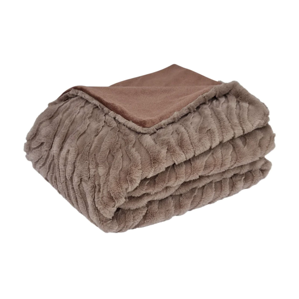 Blankets & Throws: J Elliot Home Rita Woodsmoke Faux Mohair Throw Rug 130 x 160cm