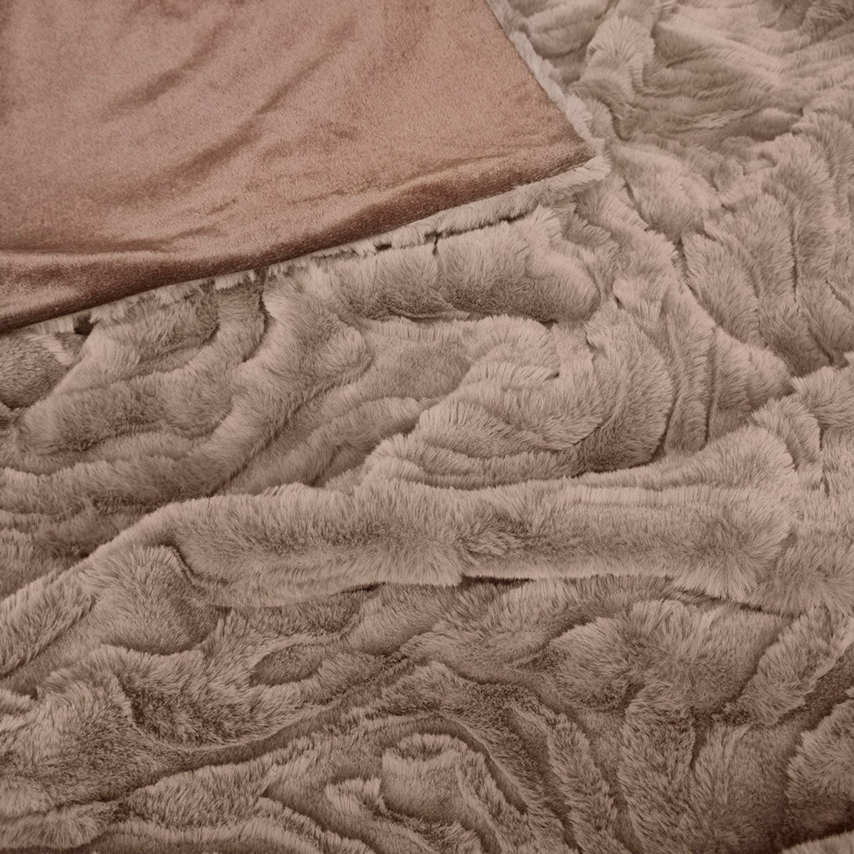 Blankets & Throws: J Elliot Home Rita Woodsmoke Faux Mohair Throw Rug 130 x 160cm