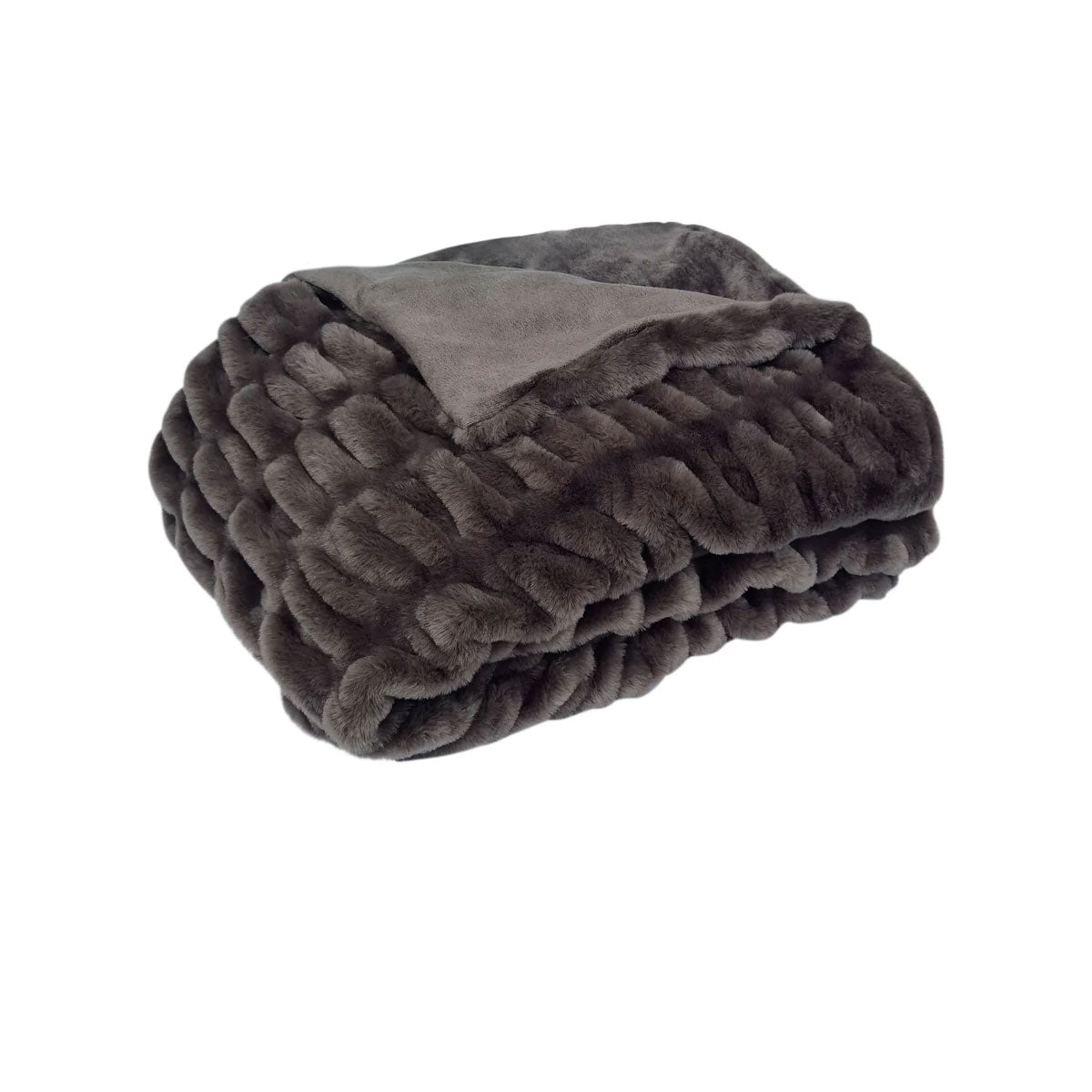 Blankets & Throws: J Elliot Home Skyler Chocolate Faux Fur Throw Rug 130 x 160cm