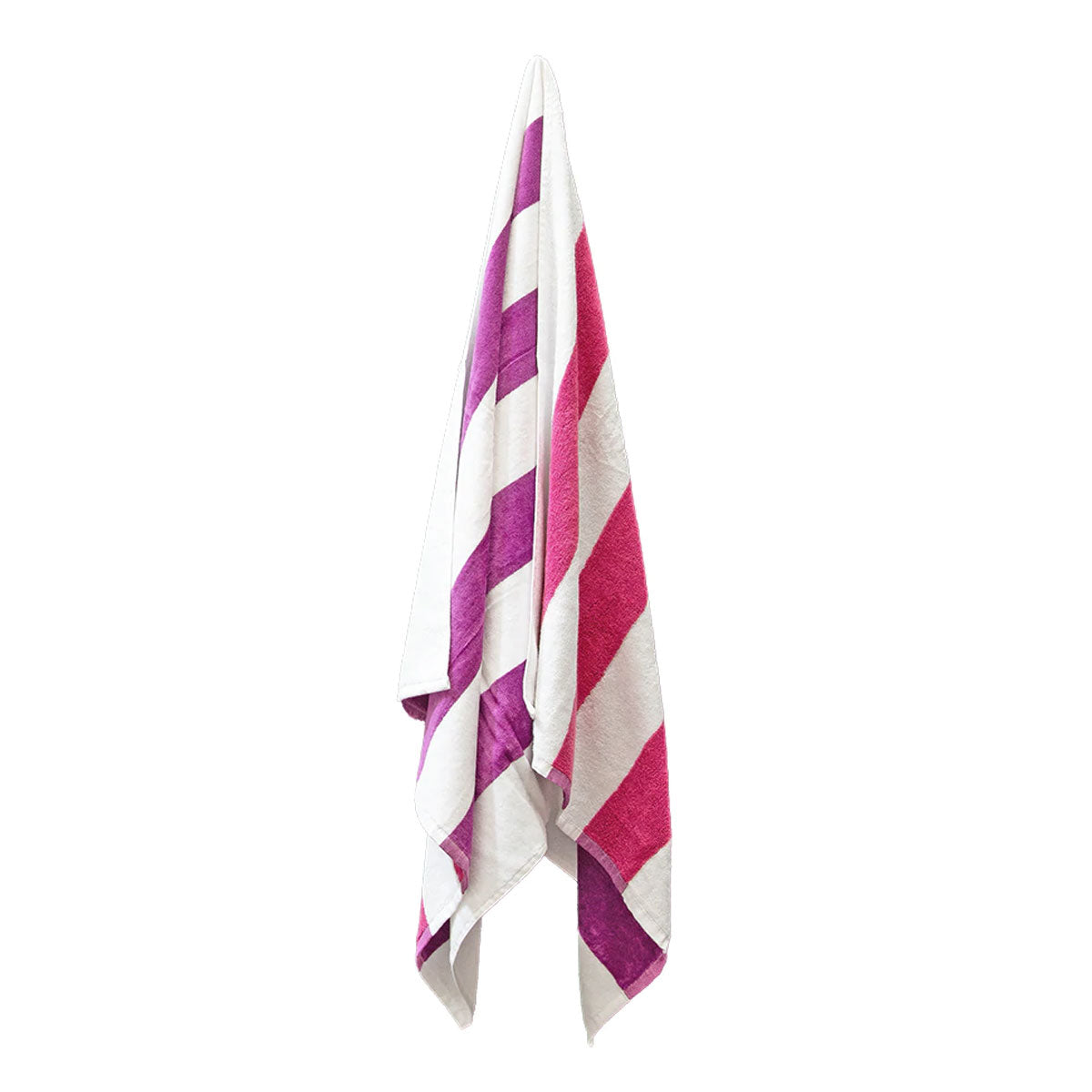 Beach Towels: J.Elliot Home 400GSM Premium Cotton Reversible Striped Beach Towel 76 x 152 cm Pink Purple