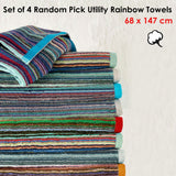 Beach Towels: J.Elliot Home Set of 4 Random Pick Colours Utility Towels
