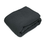 Blankets & Throws: Algodon Sophie Cotton Waffle Blanket Queen 245x240cm Charcoal