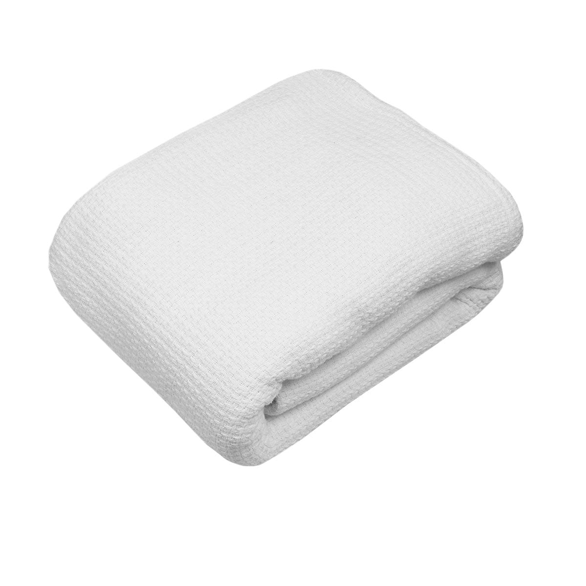 Blankets & Throws: Algodon Sophie Cotton Waffle Blanket Queen 245x240cm White