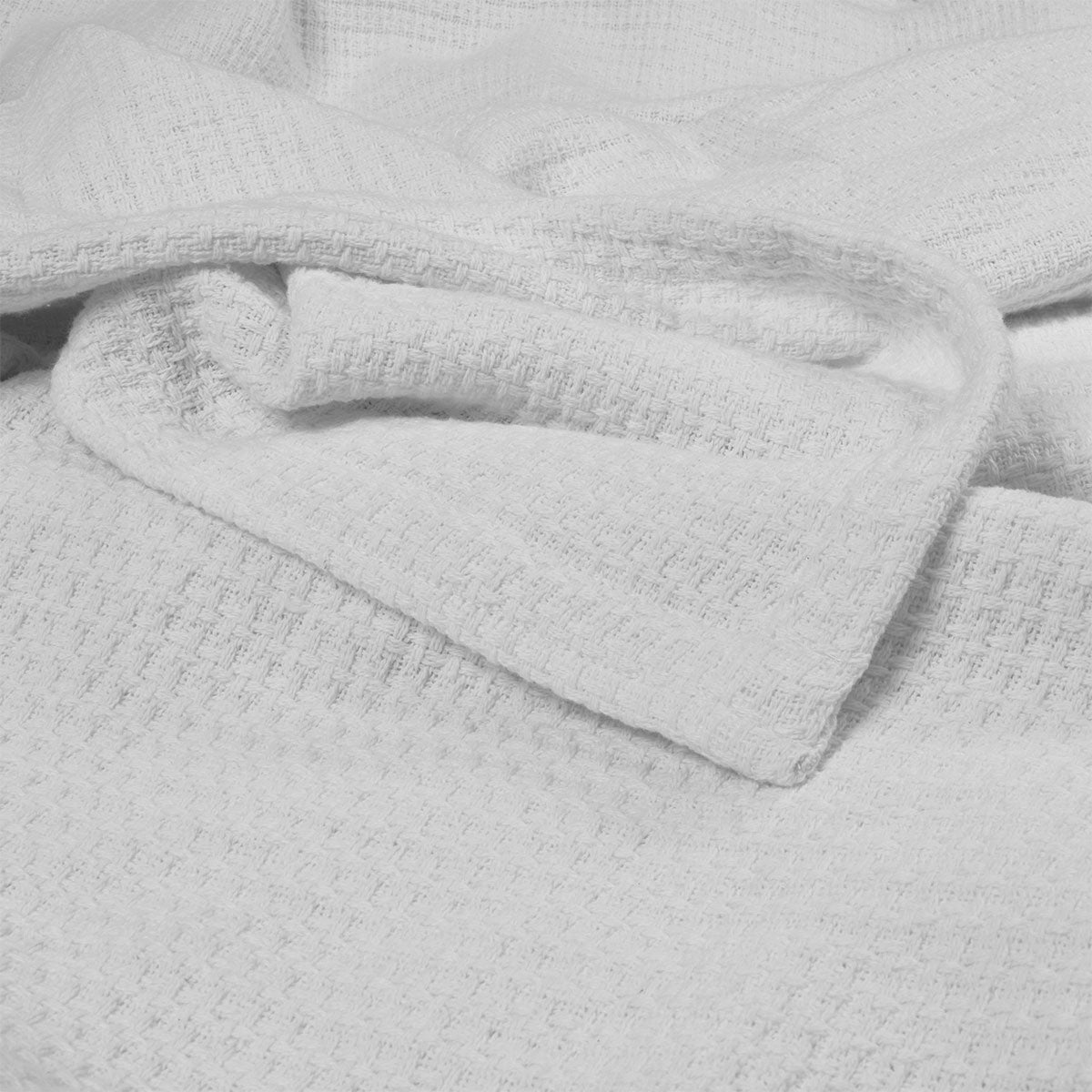 Blankets & Throws: Algodon Sophie Cotton Waffle Blanket Queen 245x240cm White