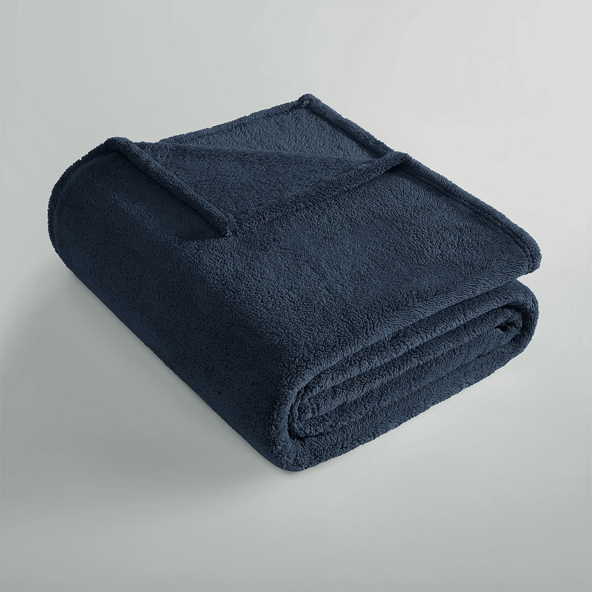 Blankets & Throws: Ardor Teddy Navy Ultra Soft Cozy Fleece Blanket Queen