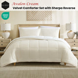 Quilts & Duvets: Ardor Avalon Cream 3 Pcs Velvet Comforter Set with Sherpa Reverse Queen/King