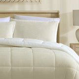 Quilts & Duvets: Ardor Avalon Cream 3 Pcs Velvet Comforter Set with Sherpa Reverse Queen/King