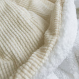 Quilts & Duvets: Ardor Avalon Cream 3 Pcs Velvet Comforter Set with Sherpa Reverse Queen/King