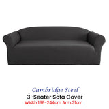 Sofa Accessories: Elan Cambridge Extra-stretch Couch Cover Steel Three Seater Steel