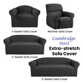 Sofa Accessories: Elan Cambridge Extra-stretch Couch Cover Steel Three Seater Steel