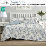 Duvet Covers: Algodon Abigail Multi Lightly Quilted Cotton Jacquard Quilt Cover Set King