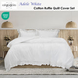 Duvet Covers: Algodon Adele White Cotton Ruffle Quilt Cover Set King