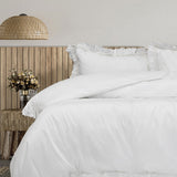 Duvet Covers: Algodon Adele White Cotton Ruffle Quilt Cover Set King