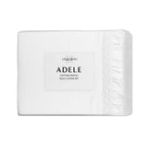 Duvet Covers: Algodon Adele White Cotton Ruffle Quilt Cover Set King