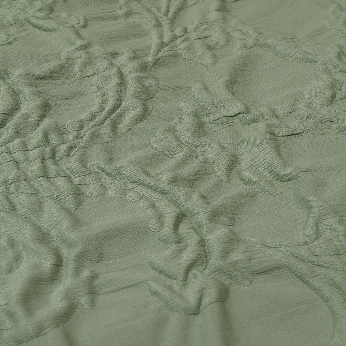 Duvet Covers: Ardor Adeline Sage Jacquard Damask Quilt Cover Set King