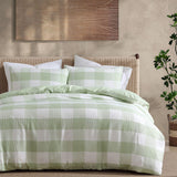 Duvet Covers: Ardor Ashlea Sage Oversized Waffle Check Quilt Cover Set King