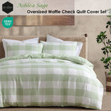 Duvet Covers: Ardor Ashlea Sage Oversized Waffle Check Quilt Cover Set King