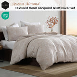 Duvet Covers: Ardor Avena Almond Textured Floral Jacquard Quilt Cover Set King