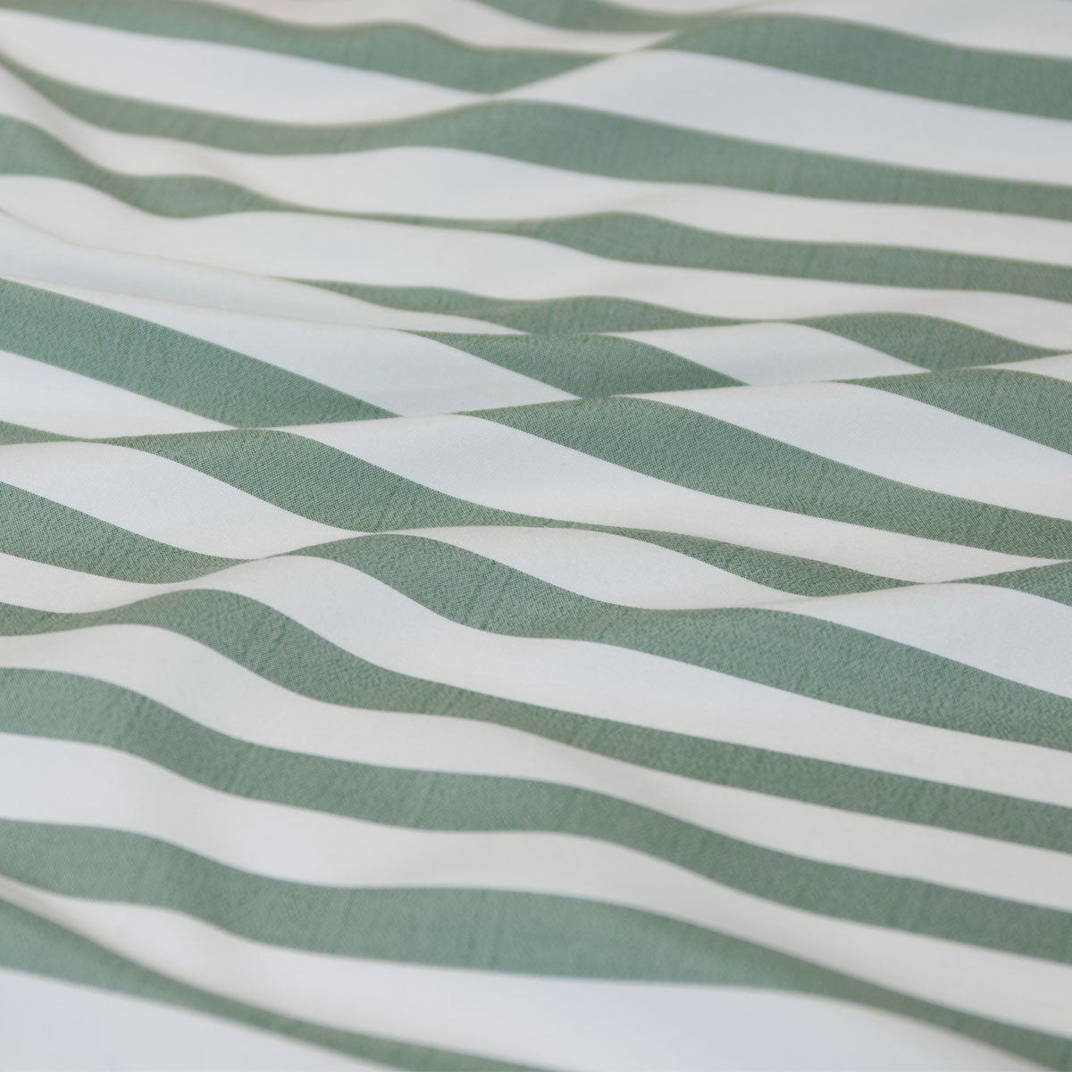 Duvet Covers: Ardor Frankie Sage Stripe Yarn Dyed Reversible Quilt Cover Set King