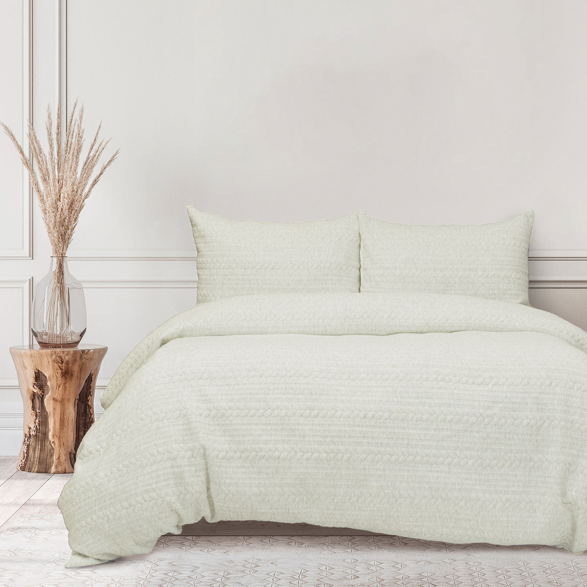 Duvet Covers: Ardor Johan Natural Jersey Marle Quilt Cover Set Queen