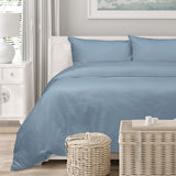 Duvet Covers: Algodon Romy Blue Cotton Jacquard Quilt Cover Set King