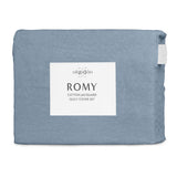 Duvet Covers: Algodon Romy Blue Cotton Jacquard Quilt Cover Set King
