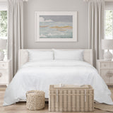 Duvet Covers: Algodon Romy White Cotton Jacquard Quilt Cover Set King