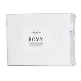 Duvet Covers: Algodon Romy White Cotton Jacquard Quilt Cover Set King