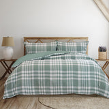 Duvet Covers: Ardor Ronan Green Plaid Jacquard Quilt Cover Set King