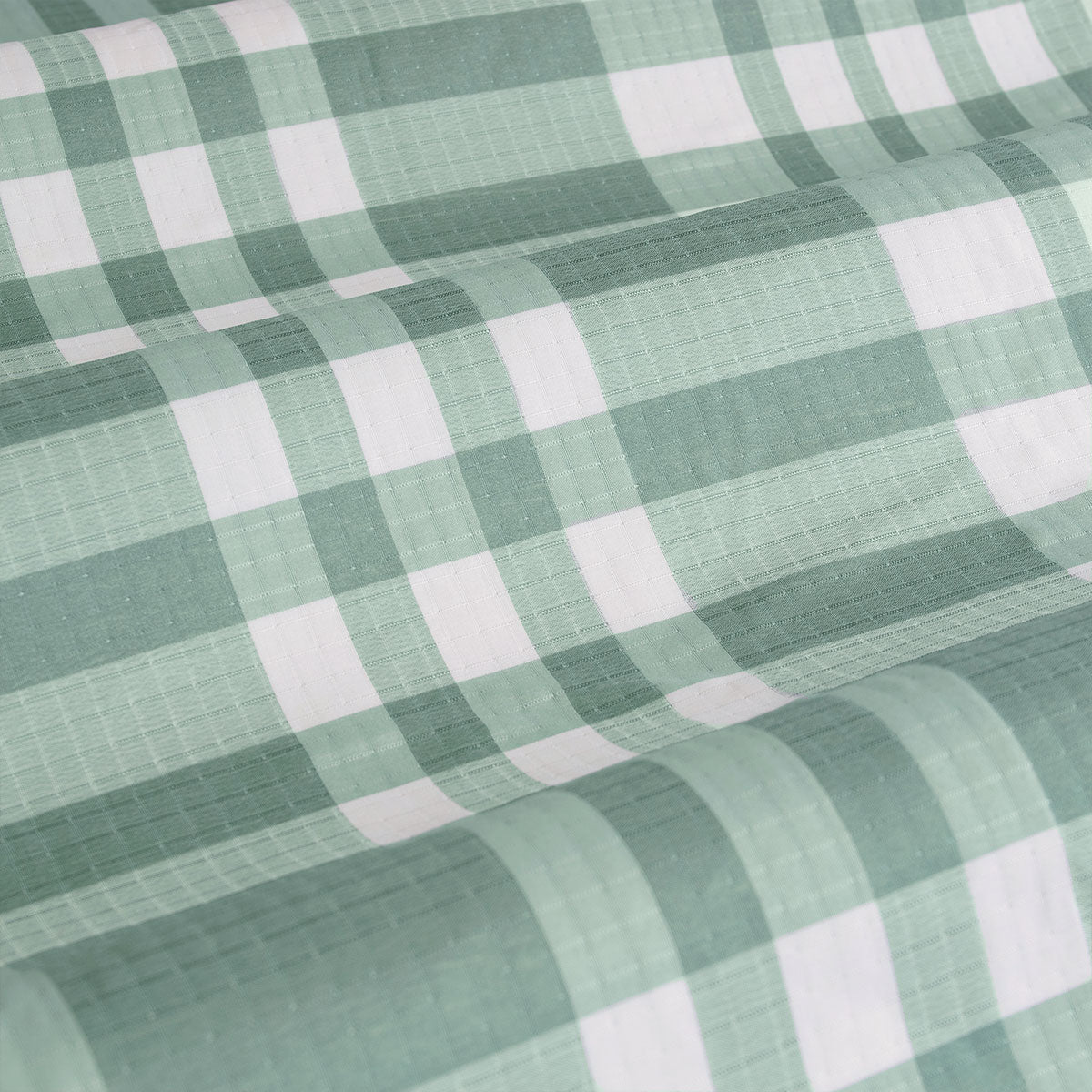 Duvet Covers: Ardor Ronan Green Plaid Jacquard Quilt Cover Set King