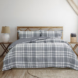 Duvet Covers: Ardor Ronan Grey Plaid Jacquard Quilt Cover Set King