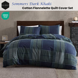 Duvet Covers: Ardor Sommers Dark Khaki Cotton Flannelette Quilt Cover Set Queen