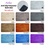 Bath Mats & Rugs: Asha Anti Slip Polyester Bath Mat 50 x 80 cm Grey