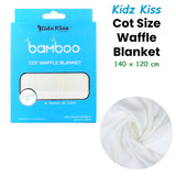 Blankets & Throws: Rayon Bamboo Waffle Blanket Cot Size 140x120cm