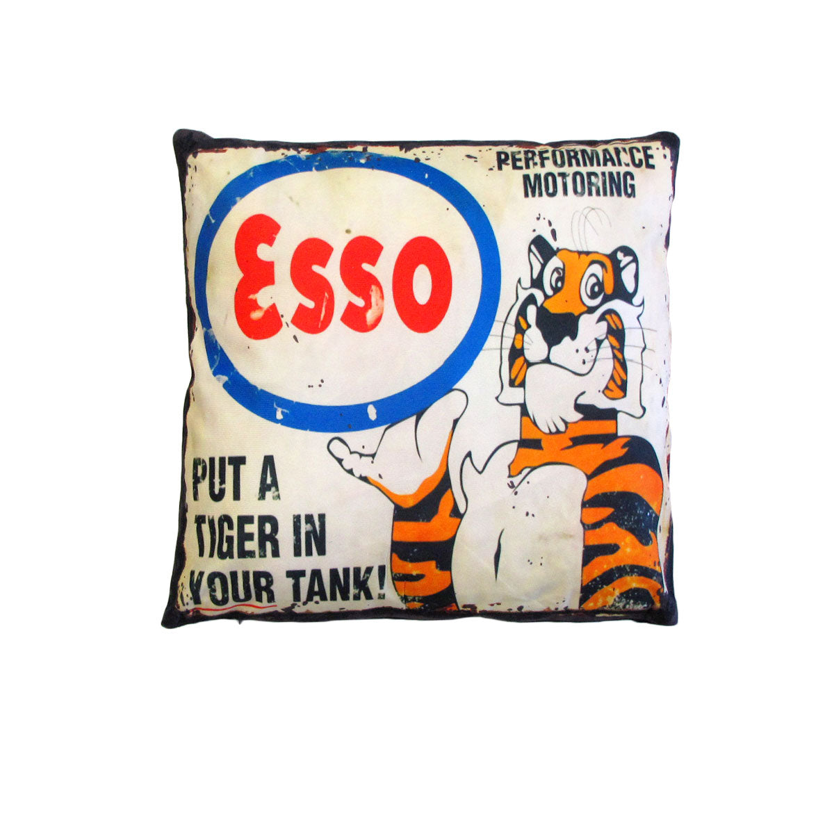 Cushions & Throws: Australian Mancave Retro Cushion ESSO Upright Tiger 40 x 40 cm