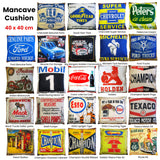 Cushions & Throws: Australian Mancave Retro Cushion ESSO Upright Tiger 40 x 40 cm