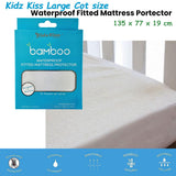 Mattress Protectors: Waterproof Fitted Mattress Protector Large Cot Size 135x77x19cm
