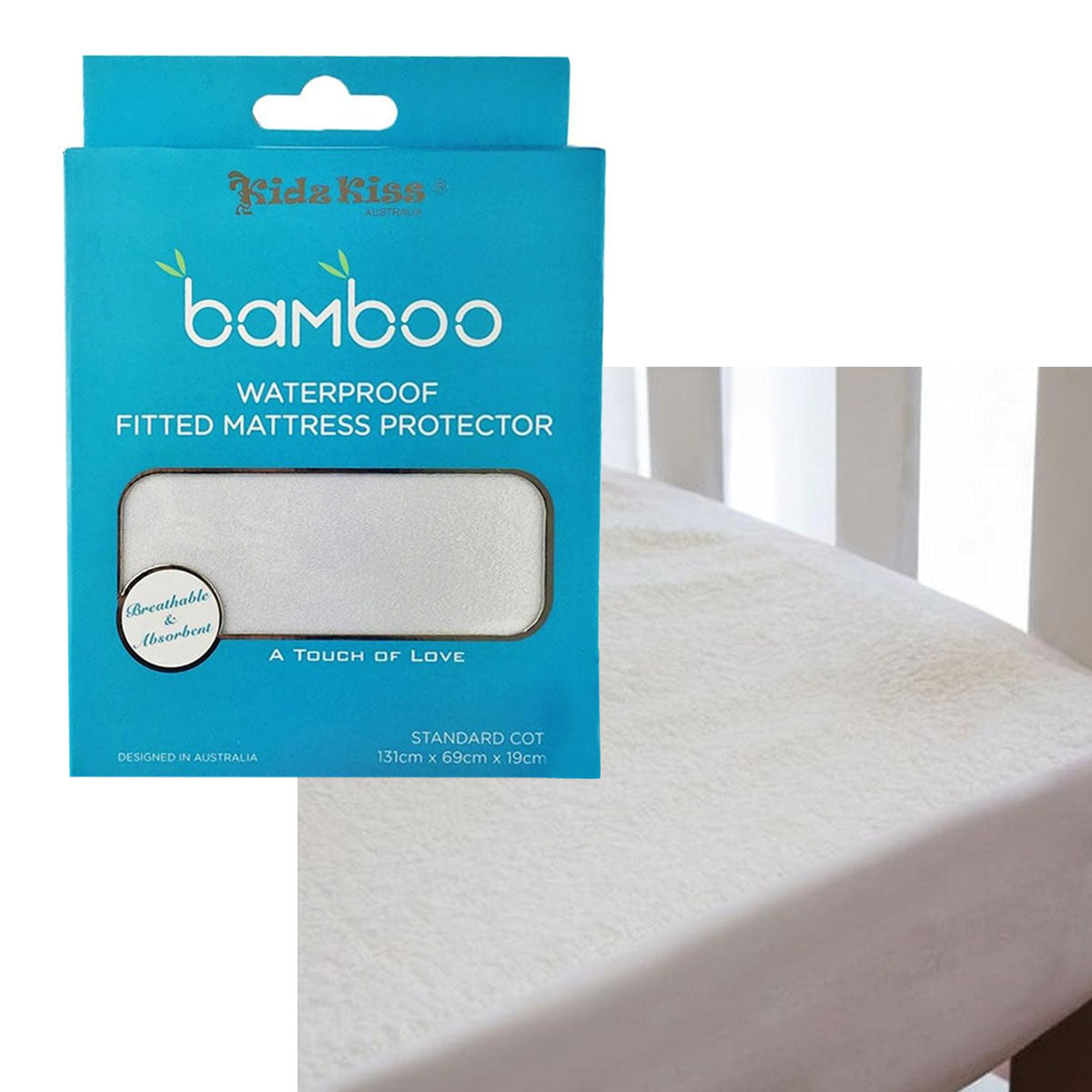Mattress Protectors: Waterproof Fitted Mattress Protector Standard Cot Size 131x69x19cm