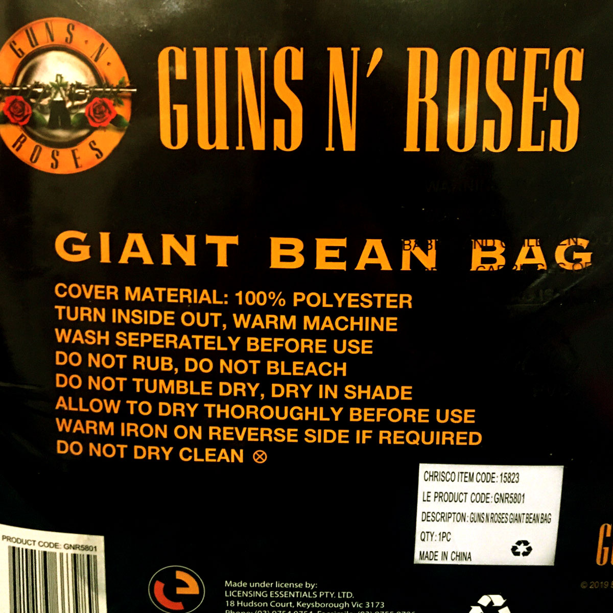 Sofa Accessories: Guns N' Roses Giant Bean Bag Cover 140 x 180 cm
