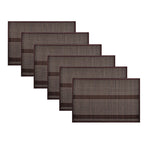 Table Linen & Kitchen Towels: Set of 6 Dreamtime Bamboo Table Placemats 30 x 45cm Brown