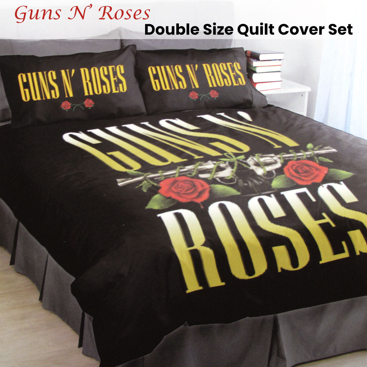 Duvet Covers: Guns N' Roses Quilt Cover Set Double 180 x 210cm